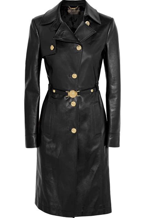 versace winter coat womens|Versace leather jacket women.